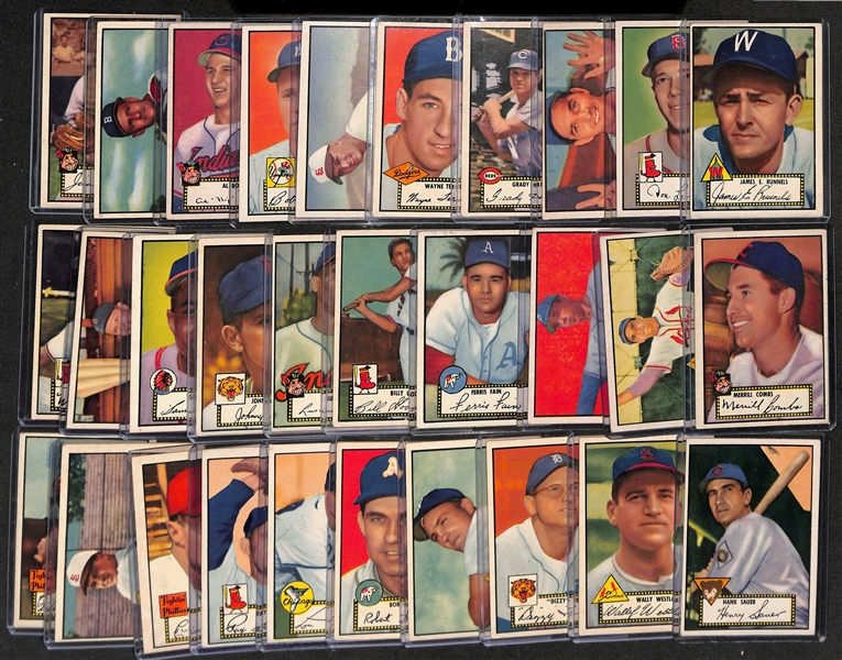 Lot of (215) Different 1952 Topps Baseball Cards (Cards Between #2 and #250) w. Yogi Berra