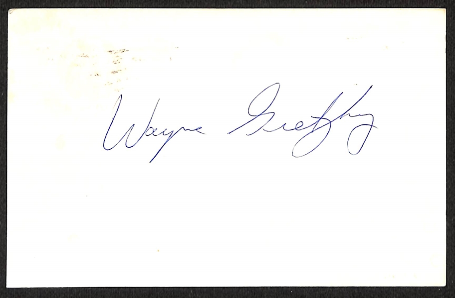 Wayne Gretzky Signed Index Card (JSA Auction Letter)