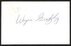 Wayne Gretzky Signed Index Card (JSA Auction Letter)