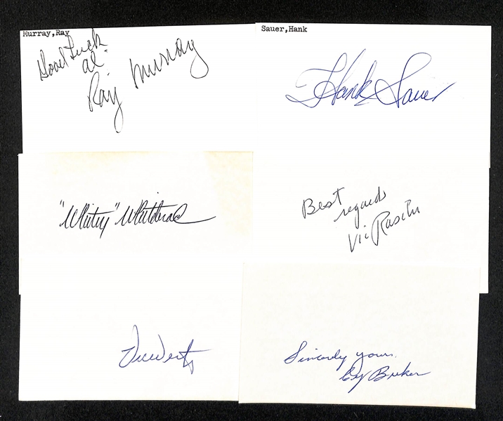 Lot of (150+) Signed Mostly Baseball Index Cards inc. Tom Seaver, Enos Slaughter, Gaylord Perry, Paul Molitor, + (JSA Auction Letter)