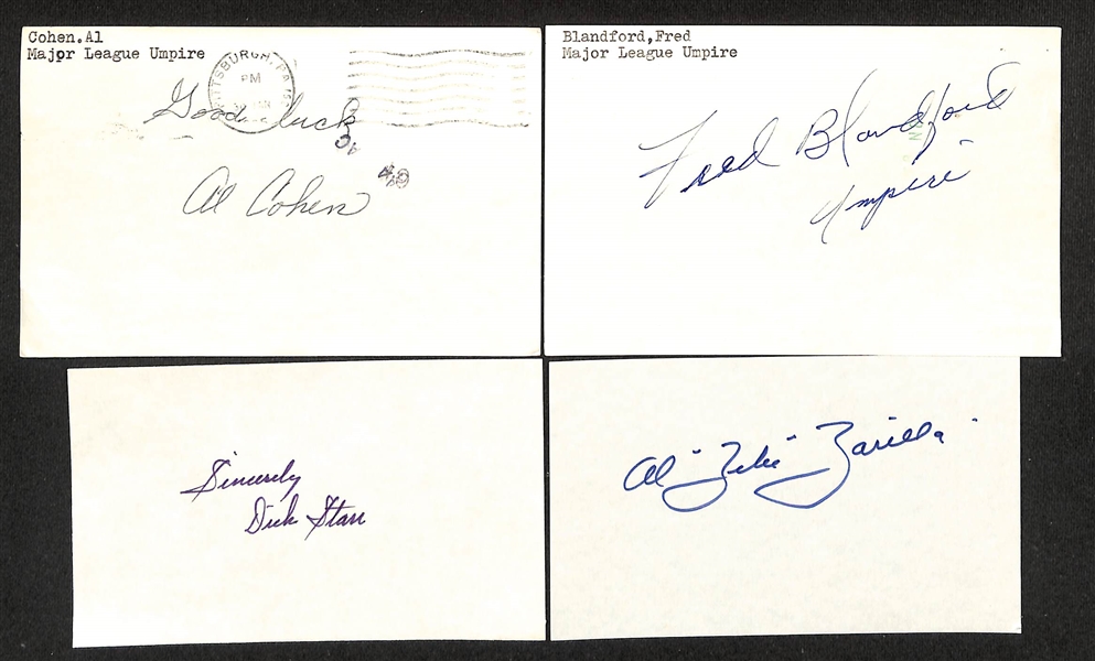 Lot of (150+) Signed Mostly Baseball Index Cards inc. Ryne Sandberg, Johnny Mize, Buck Leonard, Edd Roush, + (JSA Auction Letter)