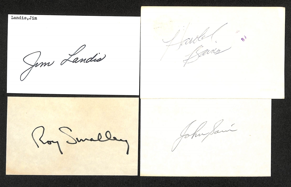 Lot of (150+) Signed Mostly Baseball Index Cards inc. Judy Johnson, Buck Leonard, Edd Roush, Brooks Robinson, + (JSA Auction Letter)