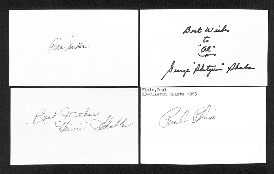 Lot of (150+) Signed Mostly Baseball Index Cards inc. Judy Johnson, Buck Leonard, Edd Roush, Brooks Robinson, + (JSA Auction Letter)