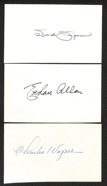 Lot of (150+) Signed Mostly Baseball Index Cards inc. Judy Johnson, Buck Leonard, Edd Roush, Brooks Robinson, + (JSA Auction Letter)