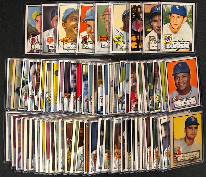 Lot of (70 ) Different 1952 Topps Baseball Cards (Cards Between #3 and #297) w. Billy Martin RC