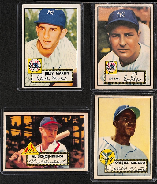 Lot of (70 ) Different 1952 Topps Baseball Cards (Cards Between #3 and #297) w. Billy Martin RC