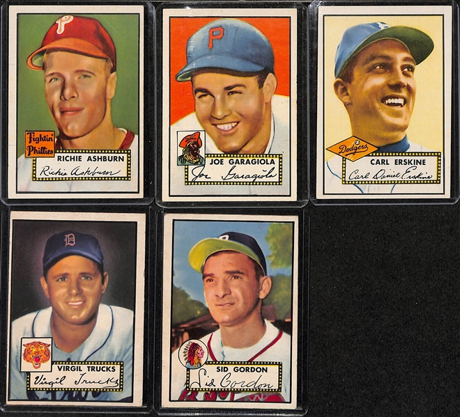 Lot of (70 ) Different 1952 Topps Baseball Cards (Cards Between #3 and #297) w. Billy Martin RC