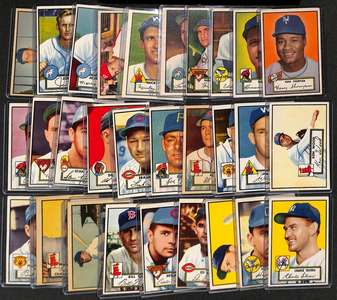 Lot of (70 ) Different 1952 Topps Baseball Cards (Cards Between #3 and #297) w. Billy Martin RC