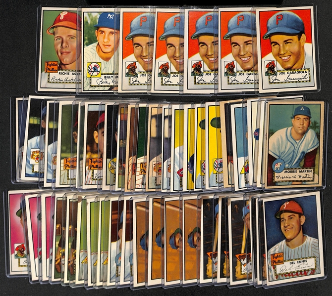 Lot of (48) Assorted 1952 Topps Baseball Cards w. (5) Joe Garagiola Cards