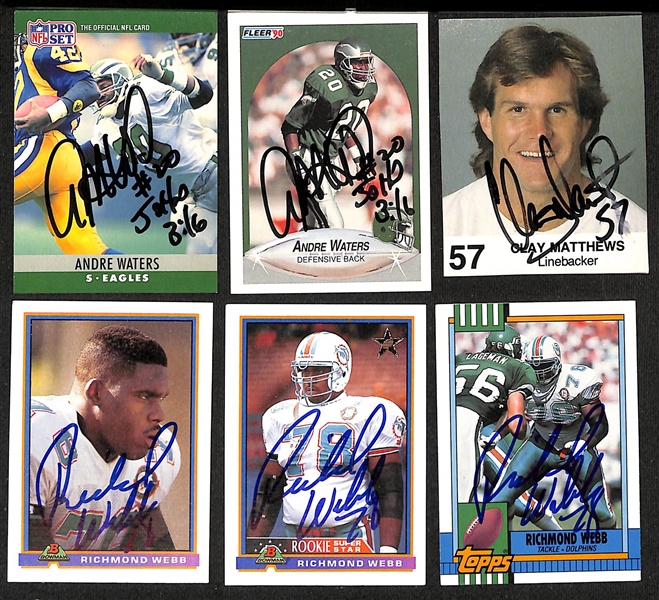 Lot of (475+) Signed Football Cards inc. (3) Roman Gabriel, (2) Chris Carter, Terrell Davis, (4) Sam Mills, (4) Andre Waters, + (JSA Auction Letter)