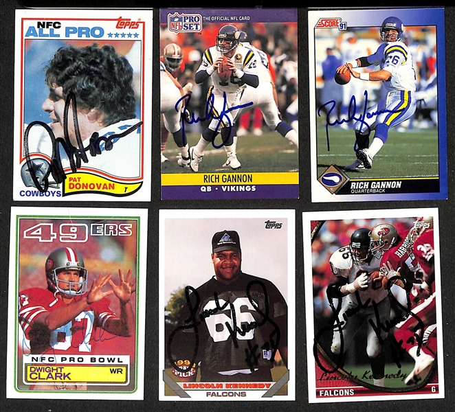 Lot of (475+) Signed Football Cards inc. (3) Roman Gabriel, (2) Chris Carter, Terrell Davis, (4) Sam Mills, (4) Andre Waters, + (JSA Auction Letter)