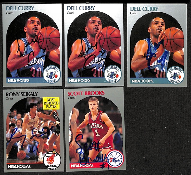 Lot of (100+) Signed 1990-91 NBA Hoops Cards inc. Reggie Miller, (3) Dana Barros, Glen Rice, + (JSA Auction Letter)