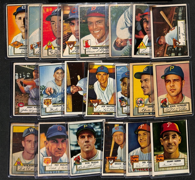 Lot of (25) Different 1952 Topps Baseball Cards w. Andy Pafko #1