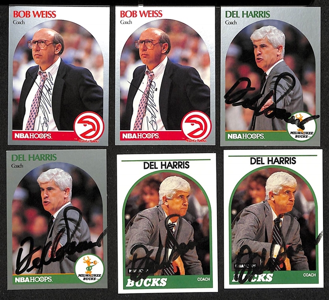 Lot of (30+) Signed NBA Hoops Basketball Coach Cards inc. (3) Willis Reed,(4) Don Nelson, (4) Jerry Sloan, + (JSA Auction Letter) 