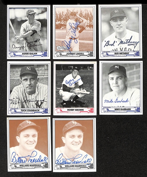 Lot of (40+) Signed 1980s TCMA 1940s Playball Cards inc. Frank Crosetti, Charlie Keller, Bob Lemon, Lou Boudreau, Frank Crosetti, + (JSA Auction Letter)