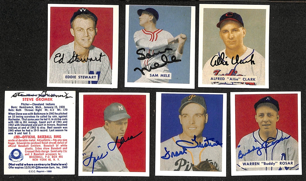 Lot of (40+) Signed 1940s & 1950s Bowman Reprint Cards inc. (2) Ralph Branca, Andy Pafko, Bill Rigney, Joe Garagiola, + (JSA Auction Letter) 