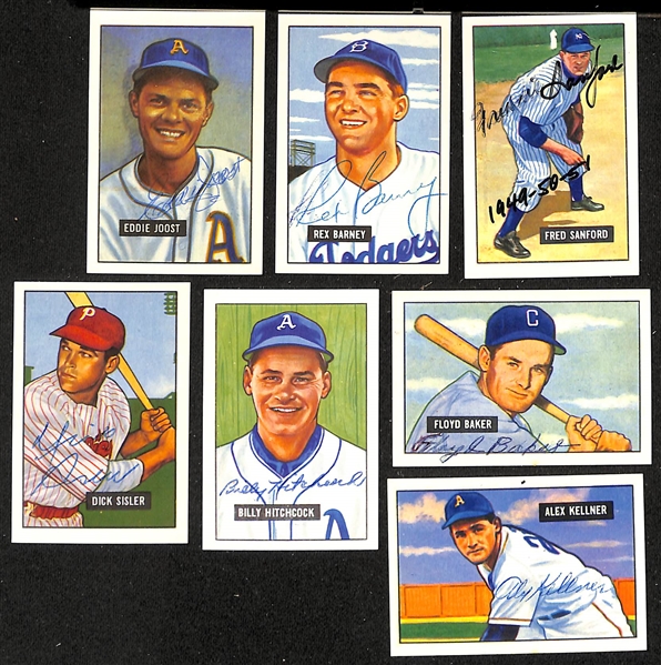 Lot of (45+) Signed 1951 Bowman Reprint Cards inc. Duke Snider, Joe Garagiola, Vic Raschi, Allie Clark, Gene Hermanski, + (JSA Auction Letter)