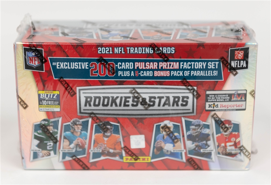 Exclusive 2021 Panini Rookies & Stars Football Complete Factory Sealed Set (All 200 Cards are Pulsar Prizm Insert Short-Print Cards, Inc. 100 Rookies Lawrence, Chase, Fields, Waddell, Fields, +)