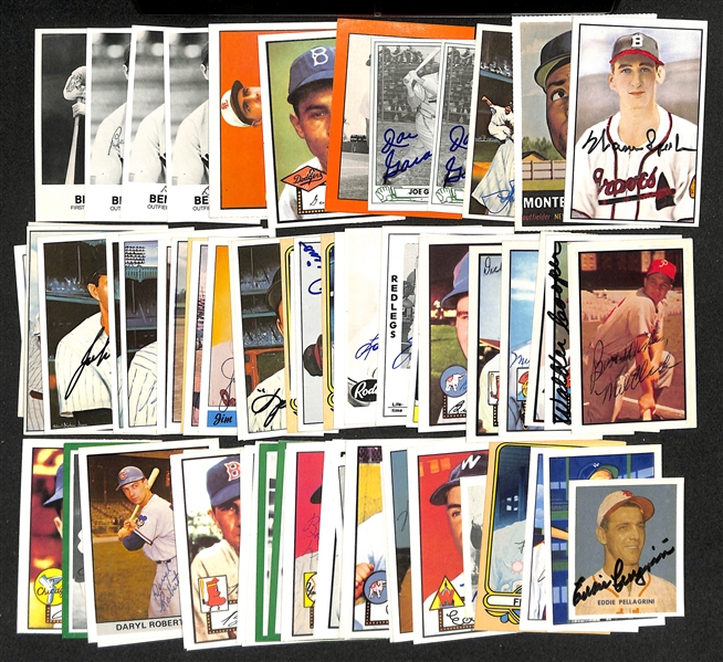 Lot of (60+) Signed Baseball Cards w. Warren Spahn, Monte Irvin, Phil Rizzuto + (JSA Auction Letter)