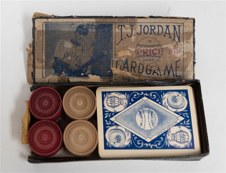 SCARCE Circa 1910-1912 T.J. Jordan In the Door Baseball Card Game with Original Box, Playing Pieces, & Instructions - Complete