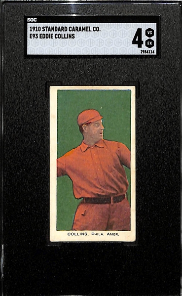 1910 E93 Eddie Collins Standard Caramel Company (Lancaster, PA) Graded SGC 4 (Great Color & Eye Appeal!)