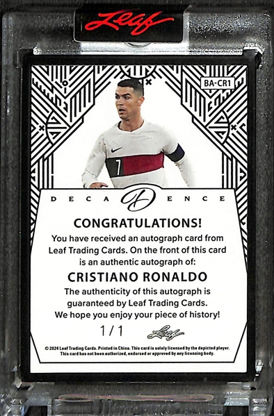 2024 Leaf Decadence Cristiano Ronaldo 1/1 Autograph