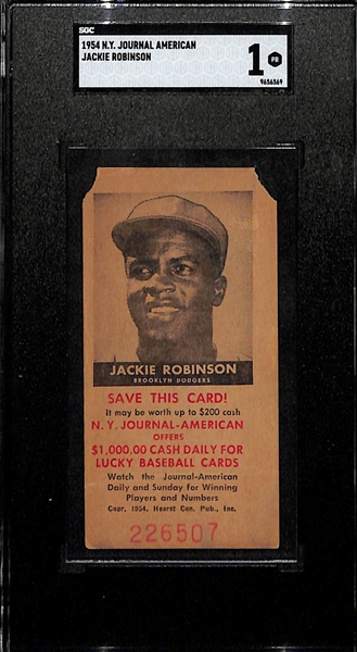 (15) 1954 New York Journal Paper Cards w. Jackie Robinson (SGC 1)