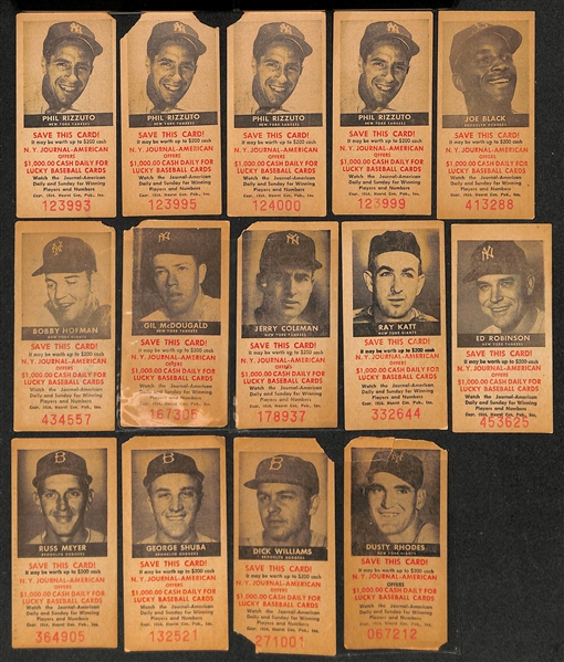 (15) 1954 New York Journal Paper Cards w. Jackie Robinson (SGC 1)