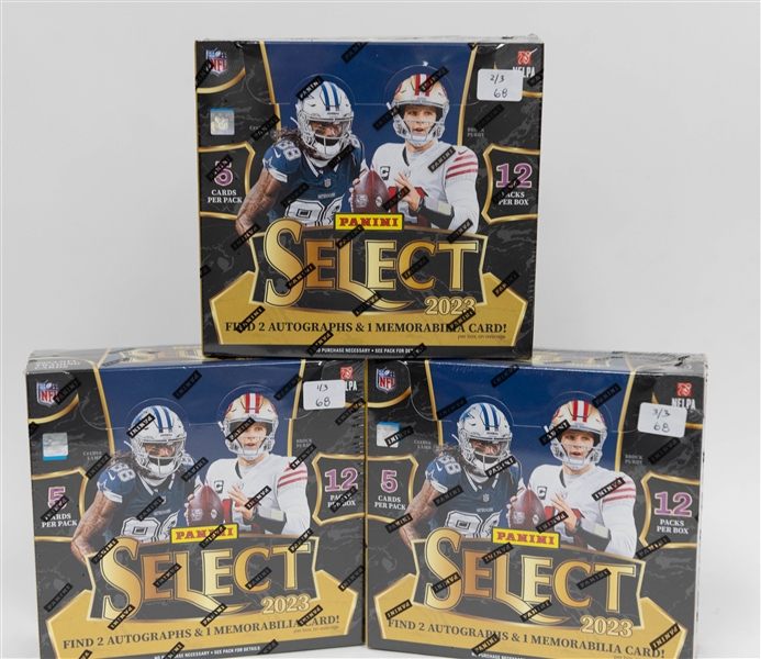 Lot of (3) 2023 Select Football Sealed Hobby Boxes