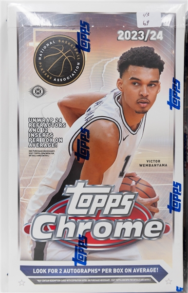 Lot of (3) 2023/24 Topps Chrome Basketball Hobby Boxes