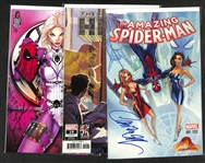 Lot of (3) Signed Comic Books - The Amazing Spider Man #1 Variant (Signed by Artist J. Scott Campbell), The Immortal Hulk #19 (Signed by Writer Al Ewing), & White Widow #3 (Signed by Artist Jamie...