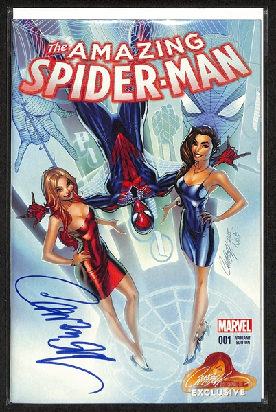 Lot of (3) Signed Comic Books - The Amazing Spider Man #1 Variant (Signed by Artist J. Scott Campbell), The Immortal Hulk #19 (Signed by Writer Al Ewing), & White Widow #3 (Signed by Artist Jamie...