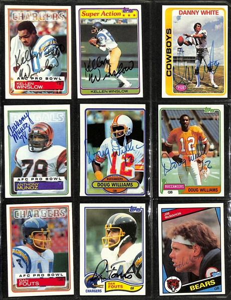 Lot of Over (590) Signed Football Cards w. (2) John Matuszak, (2) Lester Hayes Rookie Cards, (12) Leroy Selmon, (2) Ricky Bell, (2) Tony Dorsett, (3) Theisman, (3) Art Shell, Munoz, (2) Winslow,...