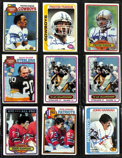 Lot of Over (590) Signed Football Cards w. (2) John Matuszak, (2) Lester Hayes Rookie Cards, (12) Leroy Selmon, (2) Ricky Bell, (2) Tony Dorsett, (3) Theisman, (3) Art Shell, Munoz, (2) Winslow,...