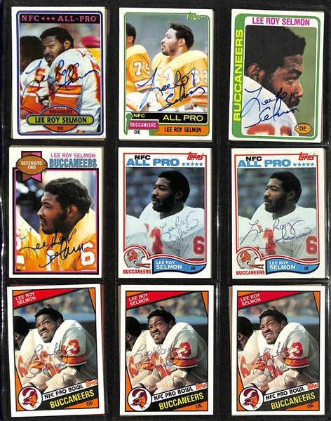 Lot of Over (590) Signed Football Cards w. (2) John Matuszak, (2) Lester Hayes Rookie Cards, (12) Leroy Selmon, (2) Ricky Bell, (2) Tony Dorsett, (3) Theisman, (3) Art Shell, Munoz, (2) Winslow,...