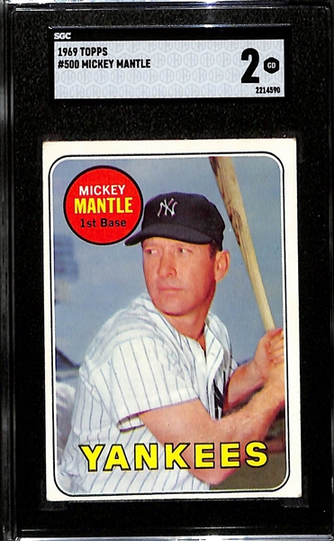 1969 Topps Mickey Mantle #500 Graded SGC 2