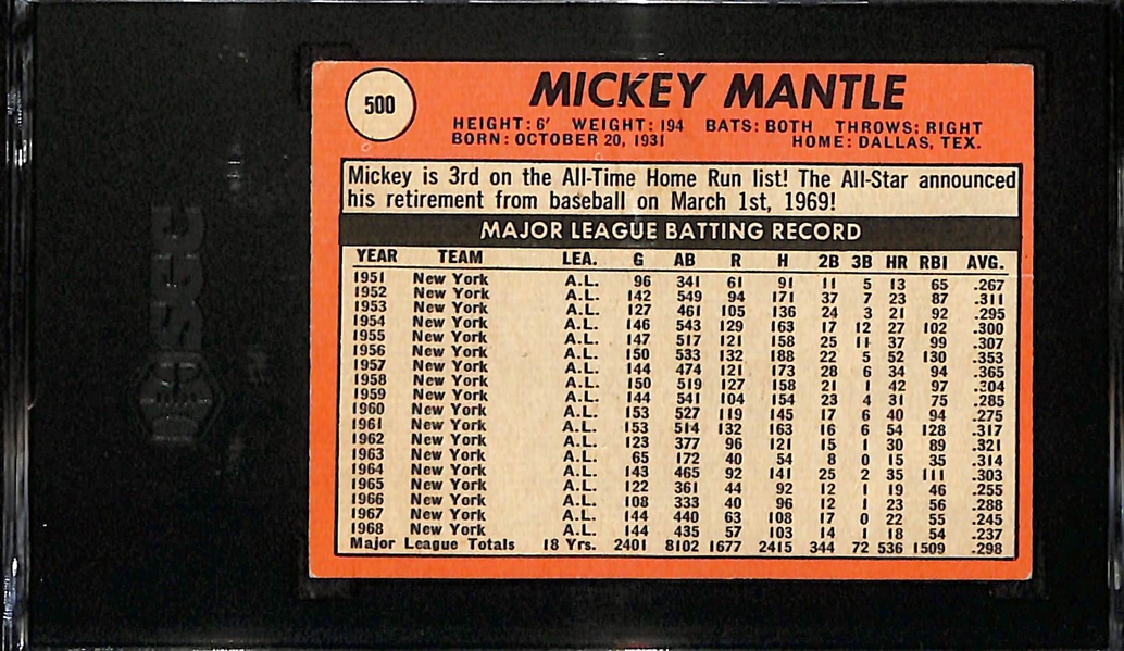 1969 Topps Mickey Mantle #500 Graded SGC 2