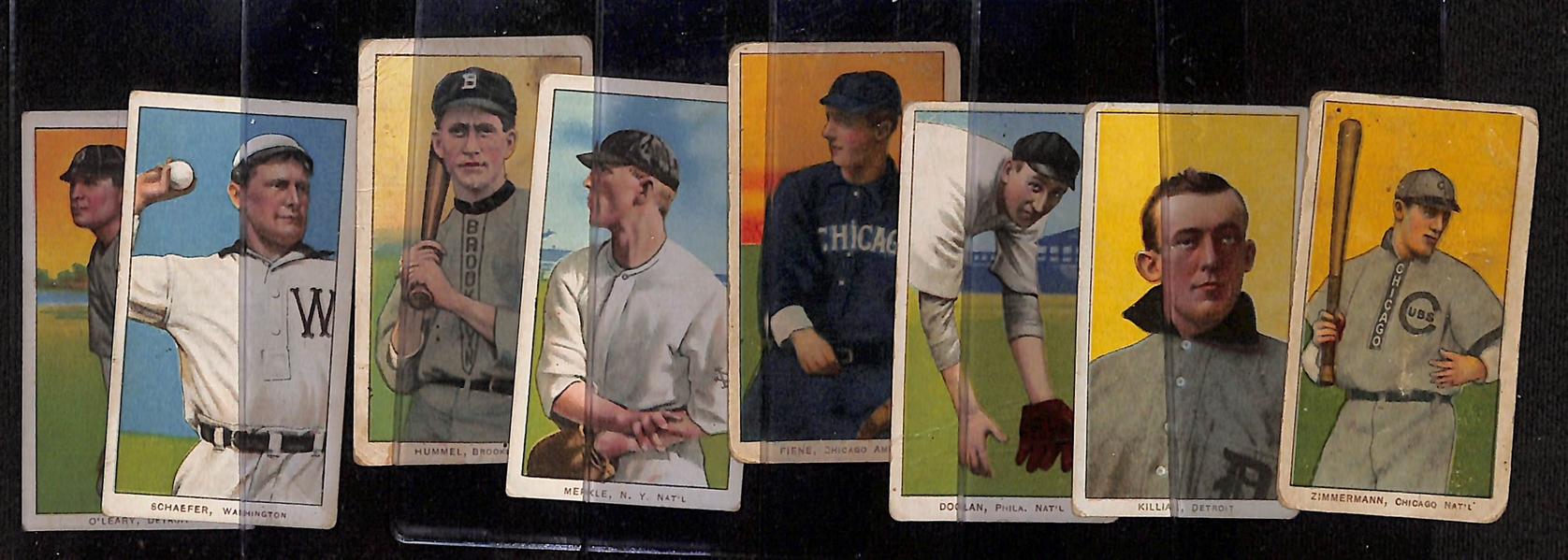  Lot of (8) 1909-11 T206 Tobacco Cards (All Piedmont Backs) w. Heine Zimmerman