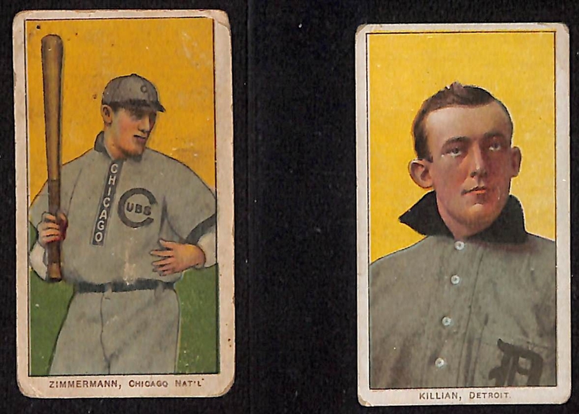  Lot of (8) 1909-11 T206 Tobacco Cards (All Piedmont Backs) w. Heine Zimmerman