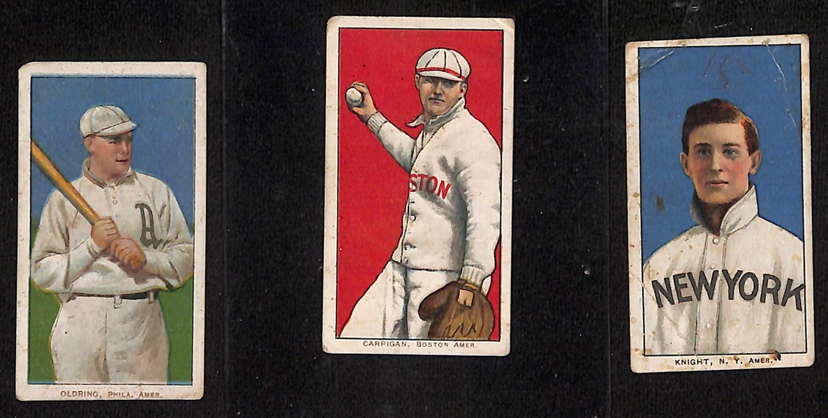 Lot of (7) 1909-11 T206 Tobacco Cards (All Polar Bear Backs) w. Rube Oldring