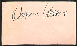 Orson Welles (Legendary Actor/Director) Signed 3"x5" Index Card (JSA Auction Letter)