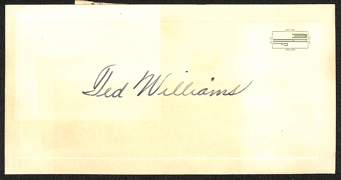 Ted Williams (HOF) Signed Stationary Card (JSA Auction Letter) dated September 26, 1941 - Large Bold Signature