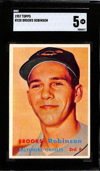 1957 Topps Brooks Robinson Rookie Card #328 Graded SGC 5