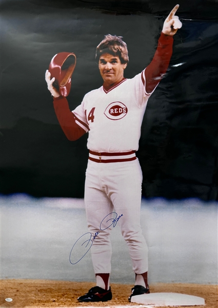 Pete Rose Signed Oversized 30x40 Color Photograph w. JSA COA