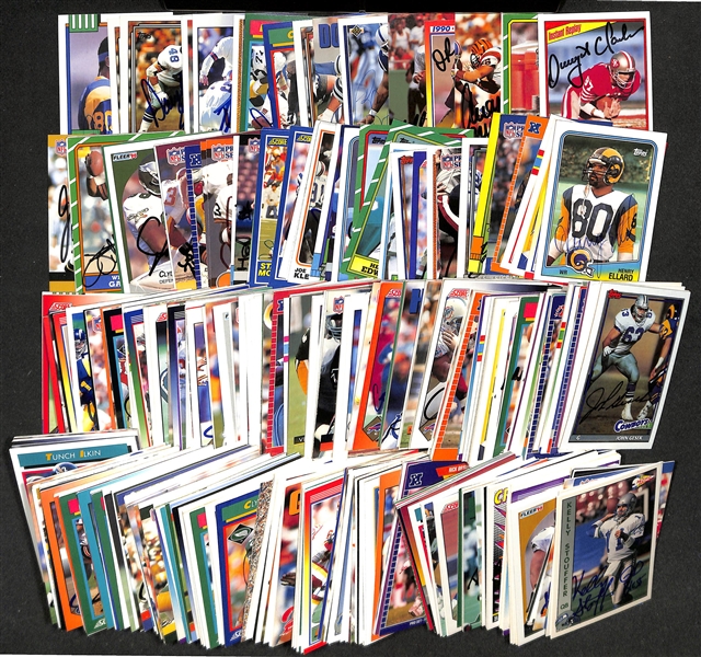 Lot of (350+) Signed Football Cards inc. (2) Dwight Clark, (2) Anthony Munoz, Junior Seau, + (JSA Auction Letter)