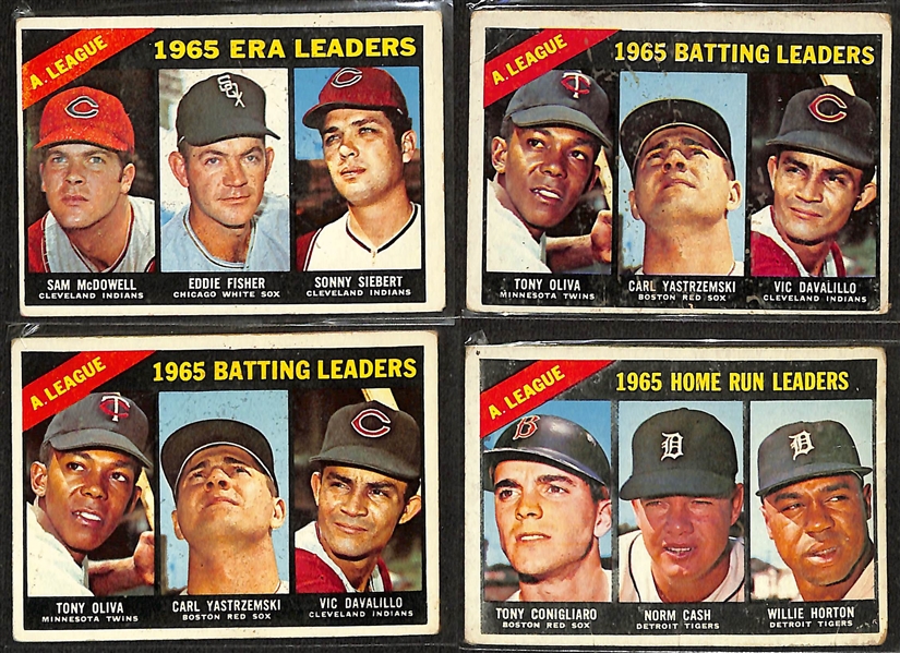 Lot of (62) 1966 Topps Baseball Cards w. Hank Aaron