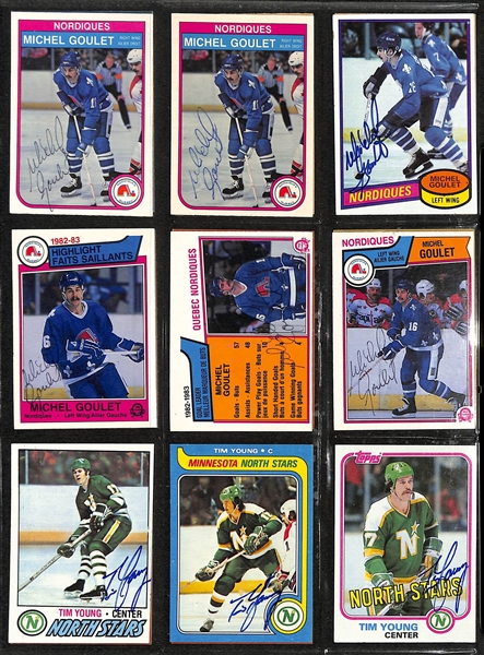 Lot of (300+) Signed Hockey Cards inc. Bob Gainey, Ron Duguay, Dave Keon, Denis Savard, Michel Goulet, Guy Carbanneau, Gerry Cheevers, Ron Francis, + (JSA Auction Letter)