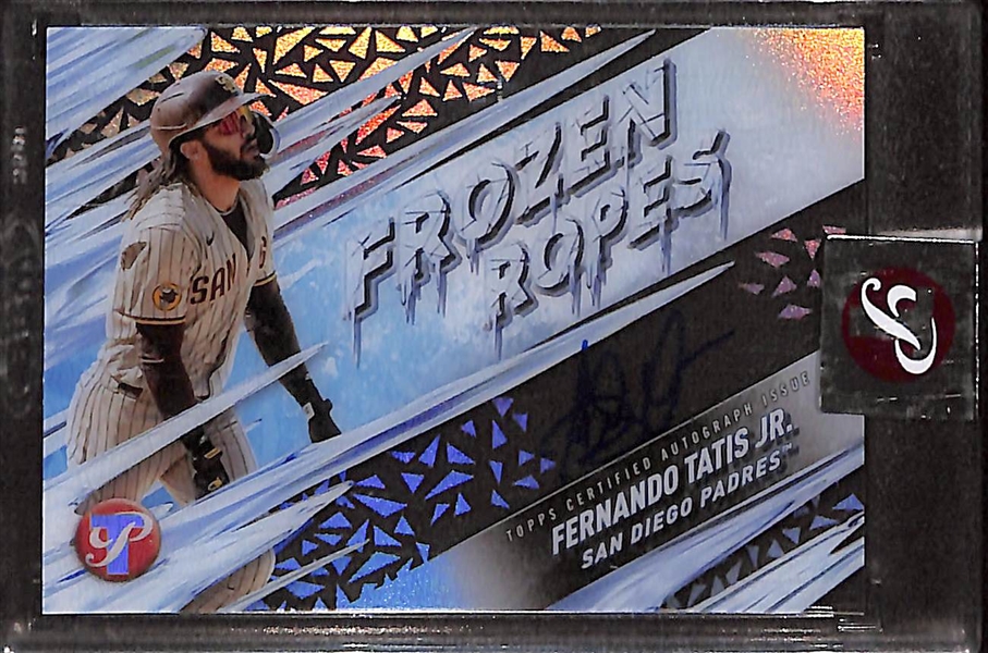 Lot of (5) 2024 Baseball Autograph Cards inc. Bowman Chrome Robert Calaz Green Shimmer (#/99), Pristine Fernando Tatis, +
