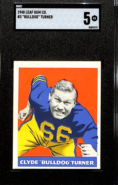 1948 Leaf Clyde Bulldog Turner Rookie Card #5 Graded SGC 5