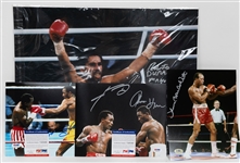 Lot of (4) Signed Boxing Photos Featuring Duran, Leonard, Holmes, Smith (+JSA Auction Letter)